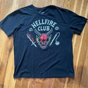 Stranger Things Men's Black Short Sleeve Crew-Neck Graphic T-Shirts Tee: Large